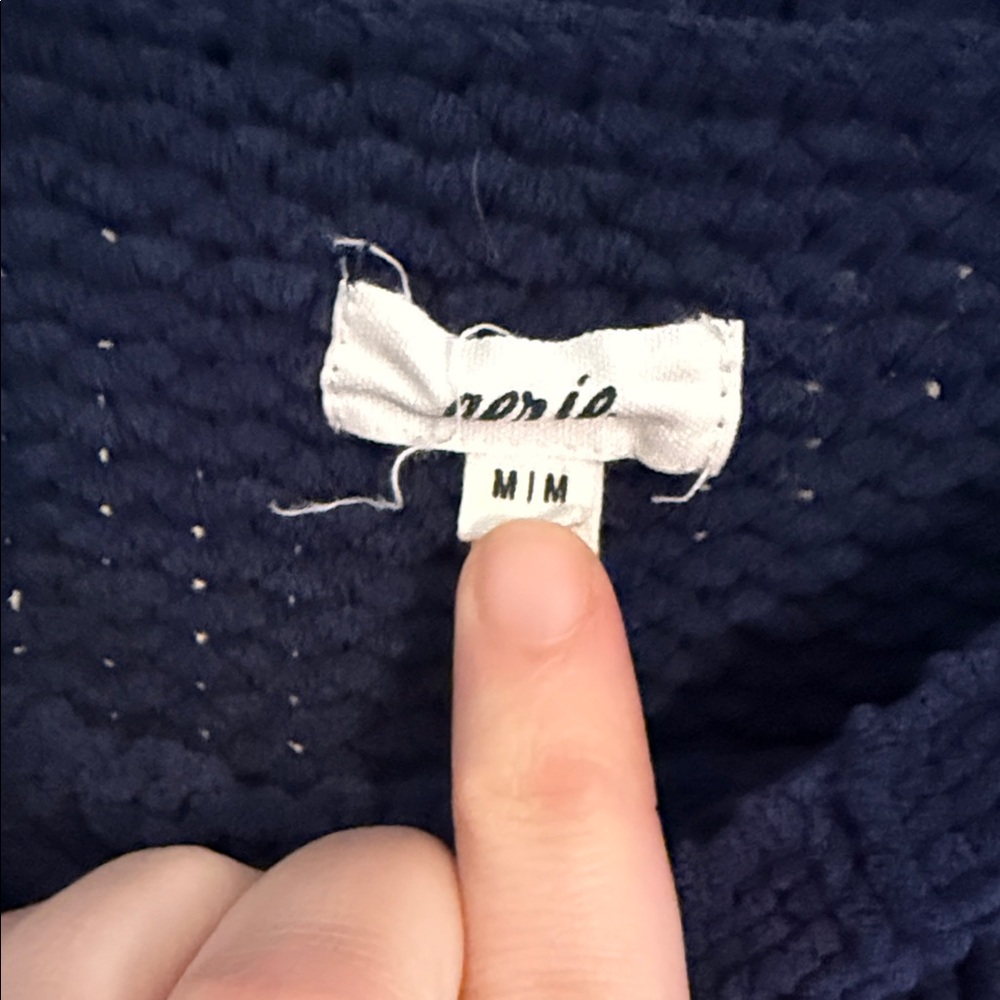 aerie Navy Ribbed Crewneck Sweater - Picture 2 of 2